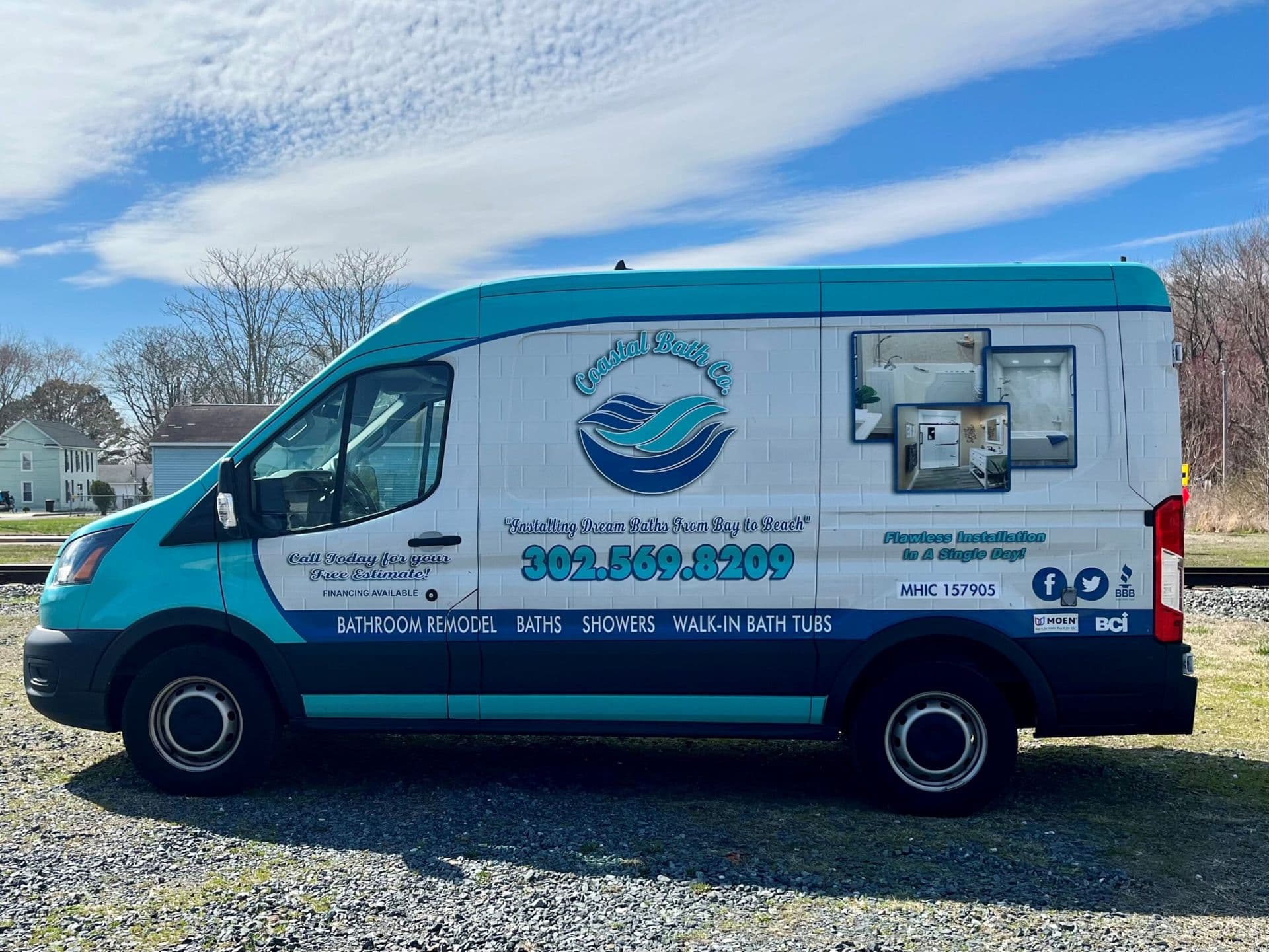 A Coastal Bath Company van.