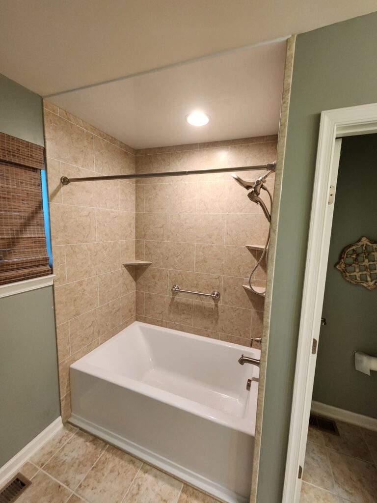 green tone small bathroom